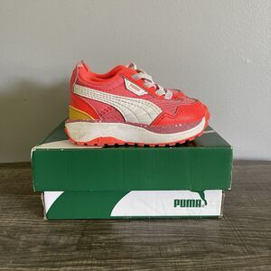 Puma Cruise Rider Toddler Girl’s Orange Pink Slip On Sneakers Shoes Size 4C